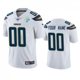 Los Angeles Chargers Custom White 60th Anniversary Vapor Limited NFL Jersey