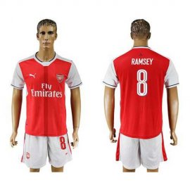 Arsenal #8 Ramsey Champions League Home Soccer Club Jersey