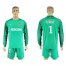Monaco #1 Subasic Green Goalkeeper Long Sleeves Soccer Club Jersey