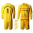 Chelsea #1 Arrizabalaga Yellow Goalkeeper Long Sleeves Kid Soccer Club Jersey