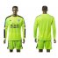 Leicester City Blank Shiny Green Goalkeeper Long Sleeves Soccer Club Jersey
