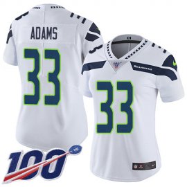 Nike Seattle Seahawks #33 Jamal Adams White Womens Stitched NFL 100th Season Vapor Untouchable Limited Jersey