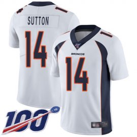 Nike Denver Broncos #14 Courtland Sutton White Mens Stitched NFL 100th Season Vapor Limited Jersey