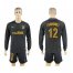 Atletico Madrid #12 Fernandez Away Long Sleeves Soccer Club Jersey