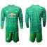 Manchester United Blank Green Goalkeeper Long Sleeves Soccer Club Jersey