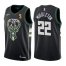Nike Milwaukee Bucks #22 Khris Middleton Youth 2021 NBA Finals Champions Swingman Statement Edition Jersey Black Youth