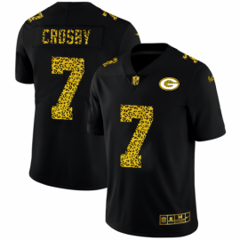 Green Bay Packers #7 Mason Crosby Mens Nike Leopard Print Fashion Vapor Limited NFL Jersey Black