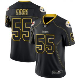 Nike Pittsburgh Steelers #55 Devin Bush Lights Out Black Mens Stitched NFL Limited Rush Jersey