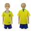 Brazil Blank Home Kid Soccer Country Jersey