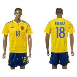 Ukraine #18 Rybalka Home Soccer Country Jersey