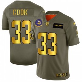 Minnesota Minnesota Vikings #33 Dalvin Cook NFL Mens Nike Olive Gold 2019 Salute to Service Limited Jersey