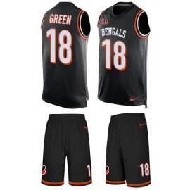 Nike Cincinnati Bengals #18 A.J. Green Black Team Color Mens Stitched NFL Limited Tank Top Suit Jersey