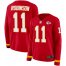 Nike Kansas City Chiefs #11 Demarcus Robinson Red Team Color Womens Stitched NFL Limited Therma Long Sleeve Jersey