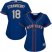 New York Mets #18 Darryl Strawberry Blue(Grey NO.) Alternate Womens Stitched MLB Jersey