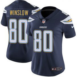 Nike Los Angeles Chargers #80 Kellen Winslow Navy Blue Team Color Womens Stitched NFL Vapor Untouchable Limited Jersey