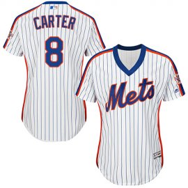 New York Mets #8 Gary Carter White(Blue Strip) Alternate Womens Stitched MLB Jersey