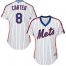 New York Mets #8 Gary Carter White(Blue Strip) Alternate Womens Stitched MLB Jersey