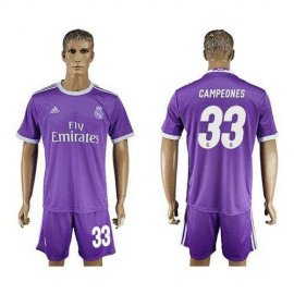 Real Madrid #33 Campeones Away Soccer Club Jersey