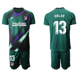 Atletico Madrid #13 Oblak Green Goalkeeper Soccer Club Jersey