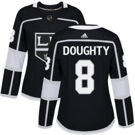 Adidas Los Angeles Kings #8 Drew Doughty Black Home Authentic Womens Stitched NHL Jersey