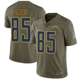 Nike Los Angeles Chargers #85 Antonio Gates Olive Mens Stitched NFL Limited 2017 Salute to Service Jersey