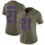 Nike Minnesota Vikings #21 Mike Hughes Olive Womens Stitched NFL Limited 2017 Salute to Service Jersey