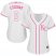 Kansas City Royals #2 Alcides Escobar White/Pink Fashion Womens Stitched MLB Jersey