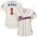 Atlanta Braves #1 Ozzie Albies Cream Alternate Womens Stitched MLB Jersey