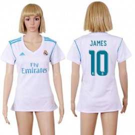 Womens Real Madrid #10 James Home Soccer Club Jersey