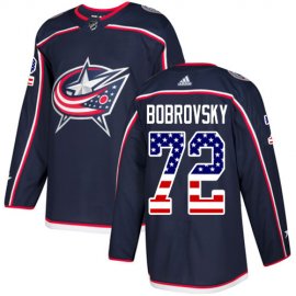 Adidas Columbus Blue Jackets #72 Sergei Bobrovsky Navy Blue Home Authentic USA Flag Stitched Youth NHL Jersey