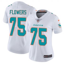 Nike Miami Dolphins #75 Ereck Flowers White Womens Stitched NFL Vapor Untouchable Limited Jersey