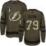 Adidas Tampa Bay Lightning #79 Ross Colton Green 2022 Stanley Cup Final Patch Salute to Service Stitched NHL Jersey Mens