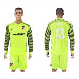 Atletico Madrid #13 Oblak Green Goalkeeper Long Sleeves Soccer Club Jersey