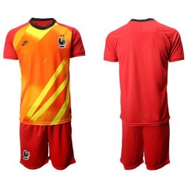 France Blank Red Goalkeeper Soccer Country Jersey