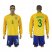 Brazil #3 Miranda Home Long Sleeves Soccer Country Jersey