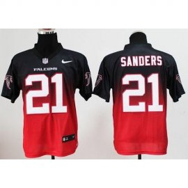 Nike Atlanta Falcons #21 Deion Sanders Black/Red Mens Stitched NFL Elite Fadeaway Fashion Jersey