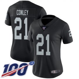 Nike Las Vegas Raiders #21 Gareon Conley Black Team Color Womens Stitched NFL 100th Season Vapor Limited Jersey