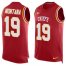 Nike Kansas City Chiefs #19 Joe Montana Red Team Color Mens Stitched NFL Limited Tank Top Jersey