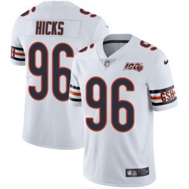 Nike Chicago Bears #96 Akiem Hicks White Mens 100th Season Stitched NFL Vapor Untouchable Limited Jersey