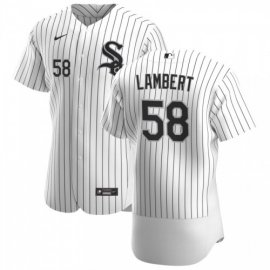 Chicago White Sox #58 Jimmy Lambert Mens Nike White Home 2020 Authentic Player MLB Jersey