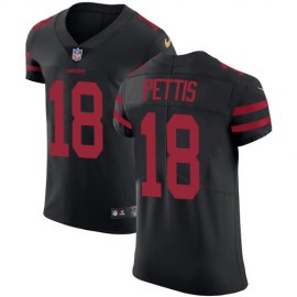 Nike San Francisco 49ers #18 Dante Pettis Black Alternate Mens Stitched NFL Vapor Untouchable Elite Jersey