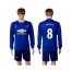 Manchester United #8 Mata Away Long Sleeves Soccer Club Jersey