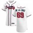 Atlanta Braves #69 Jasseel De La Cruz Mens Nike White Home 2020 Authentic Player MLB Jersey