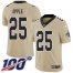 Nike New Orleans Saints #25 Eli Apple Gold Mens Stitched NFL Limited Inverted Legend 100th Season Jersey