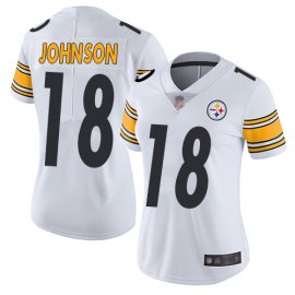 Nike Pittsburgh Steelers #18 Diontae Johnson White Womens Stitched NFL Vapor Untouchable Limited Jersey