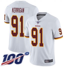 Nike Washington Football Team #91 Ryan Kerrigan White Mens Stitched NFL 100th Season Vapor Limited Jersey