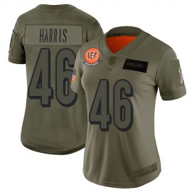 Nike Cincinnati Bengals #46 Clark Harris Camo Womens Stitched NFL Limited 2019 Salute to Service Jersey