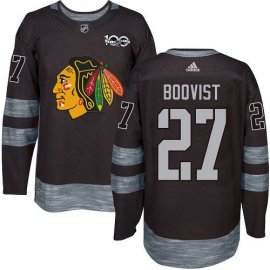 Adidas Chicago Blackhawks #27 Adam Boqvist Black 1917-2017 100th Anniversary Stitched NHL Jersey