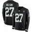 Nike Las Vegas Raiders #27 Reggie Nelson Black Team Color Mens Stitched NFL Limited Therma Long Sleeve Jersey