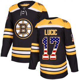 Adidas Boston Bruins #17 Milan Lucic Black Home Authentic USA Flag Stitched NHL Jersey
